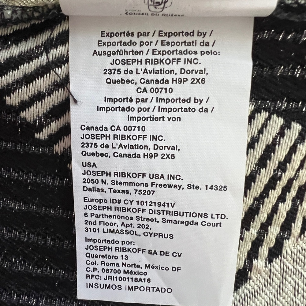 JOSEPH RIBKOFF JACQUARD OPEN FRONT TRAPEZE TOPPER/JACKET, SIZE 12. - Picture 11 of 15